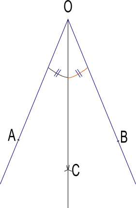 Construire la bissectrice d'un angle